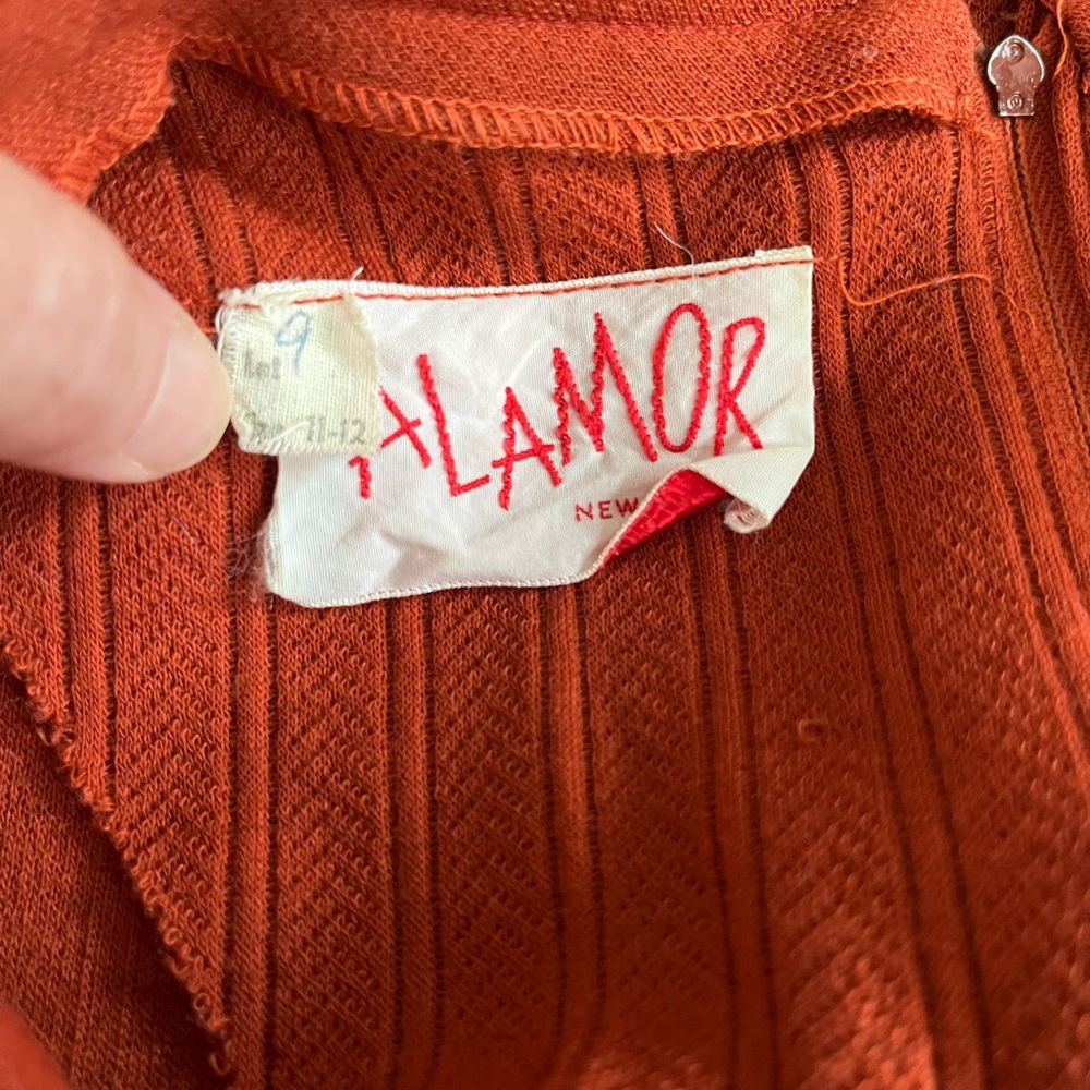 Vintage Alamor Dress Burnt Orange fit flare 1970’s fashion dress Small - Picture 2 of 12